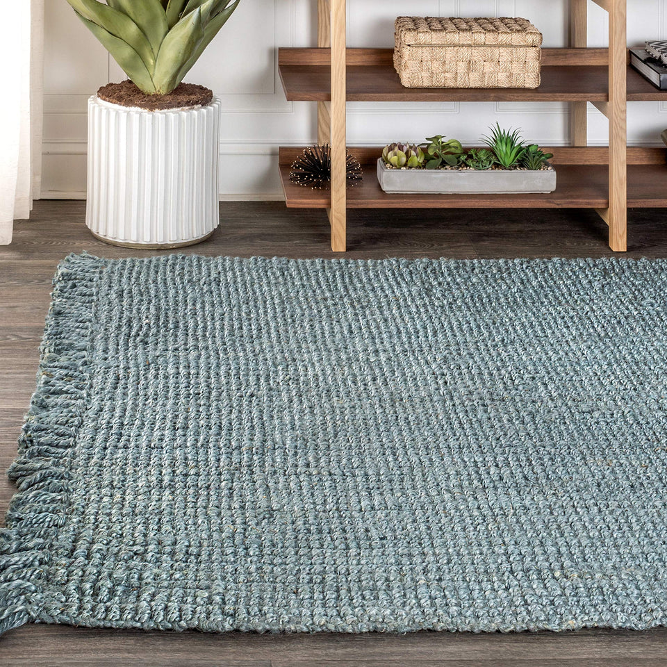 JONATHAN Y Handwoven Jute Fringe Natural Indoor Area Rug, 8x10, Pata, Bohemian, Rustic, Cottage, Easy-Cleaning for Living Room, Bedroom, Kitchen, Non-Shedding (NRF103A-8)