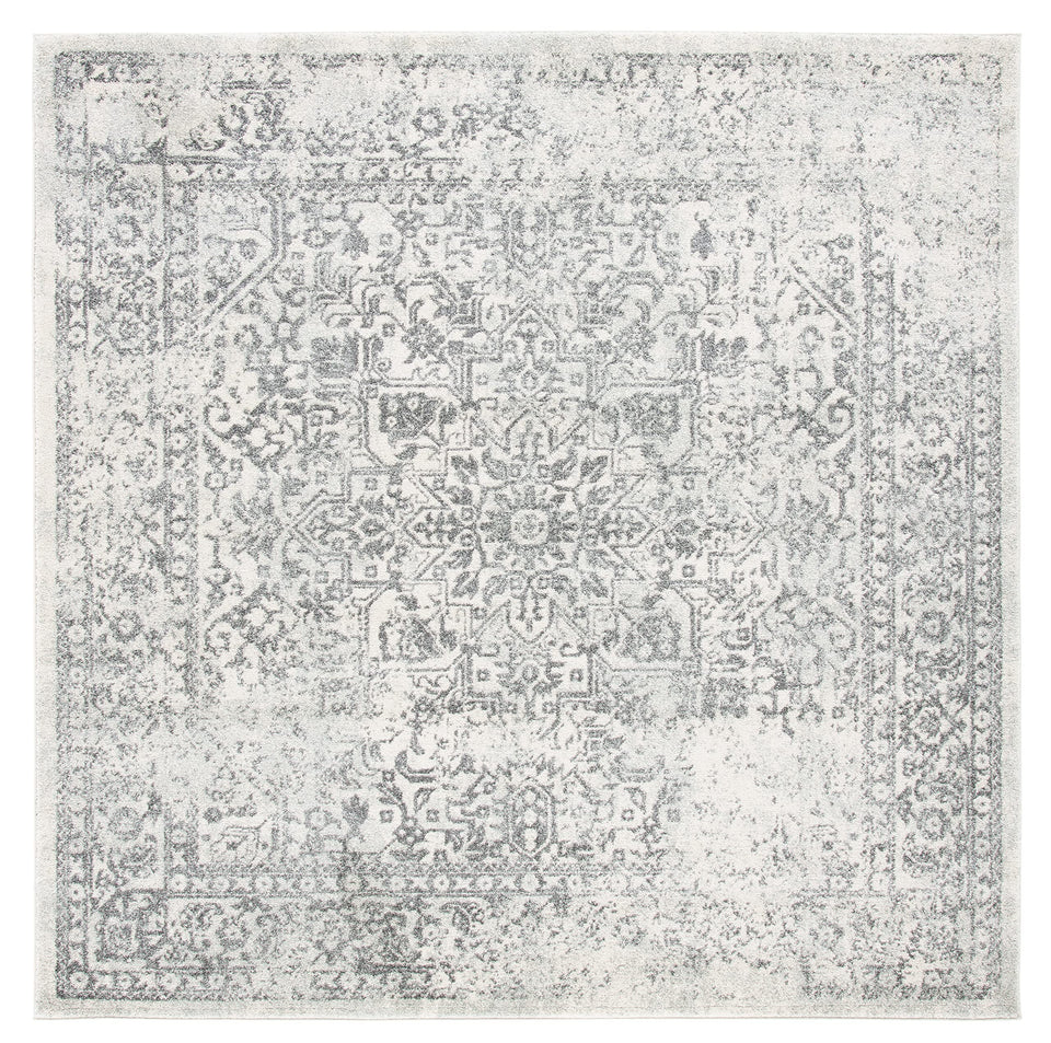SAFAVIEH Evoke Collection Area Rug - 9' x 12', Ivory & Taupe, Oriental Distressed Design, Non-Shedding & Easy Care, Ideal for High Traffic Areas in Living Room, Bedroom (EVK256E)
