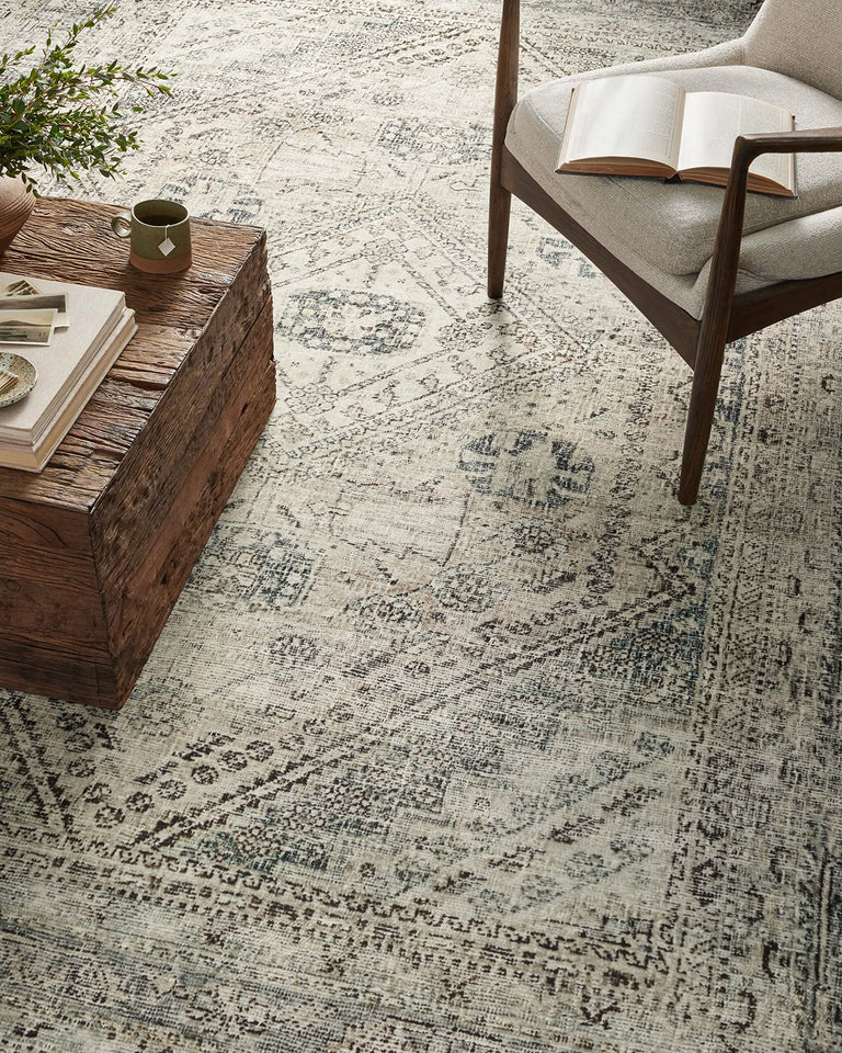 Loloi Magnolia Home by Joanna Gaines Sinclair Collection SIN-01 Pebble/Taupe 8'-6" x 11'-6", .25" Pile Height, Machine Washable, Area Rug