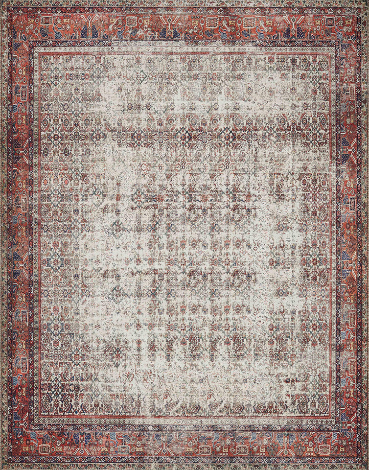 Loloi Layla Collection LAY-03 Olive/Charcoal 9'-0" x 12'-0" .13" Thick Area Rug, Soft, Durable, Vintage Inspired, Distressed, Low Pile, Non-Shedding, Easy Clean, Printed, Living Room Rug