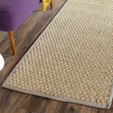 SAFAVIEH Area Rug 8x10 - Natural Fiber Collection - Large - Natural & Beige, Seagrass, Basketweave Pattern (NF114A)